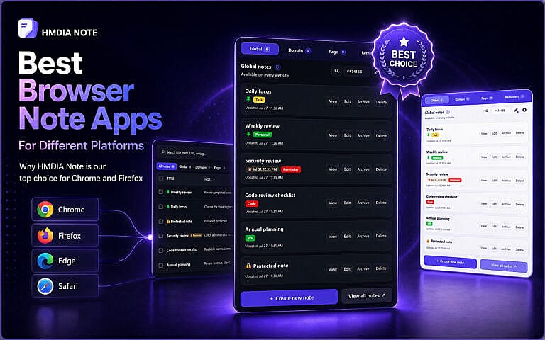 Best Browser Note Apps for Chrome, Firefox, Edge & Safari