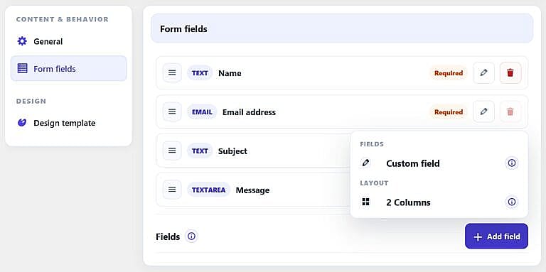 Form fields