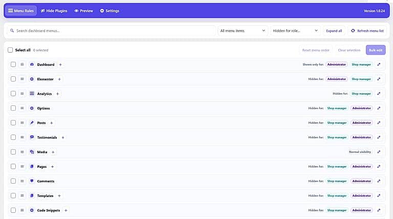 HMDIA Admin Menu