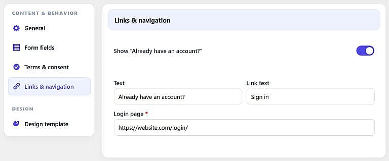 Links Navigation