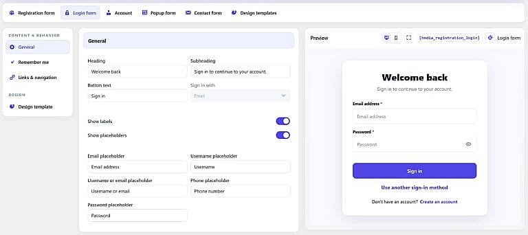 Login Form General
