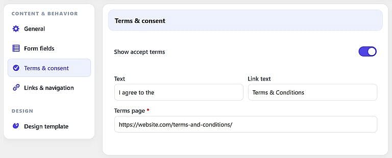 Terms Consent