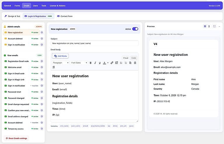 login and registration email hmdia