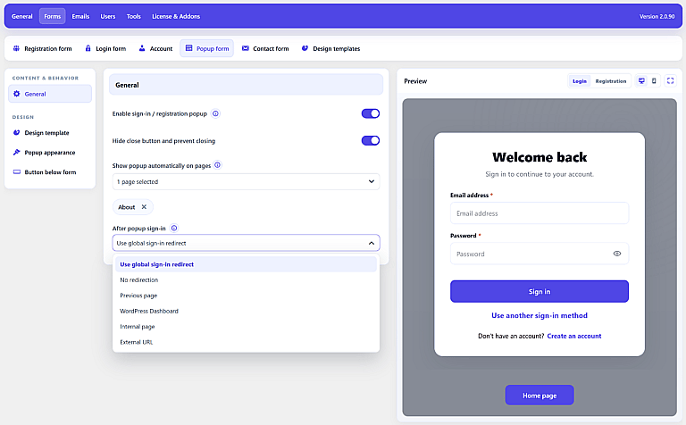 popup form hmdia